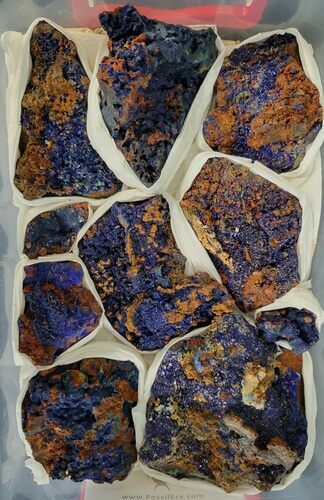 Clearance Lot: Druzy Azurite Clusters - Pieces #215440